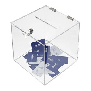 HMF 46917 Spendenbox Acryl Würfel, Aktionsbox, Losbox, 25 x 25 x 25 cm