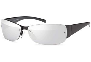 Herren Sonnenbrille 80er Fahrradbrille Sport Brille Retro Silber