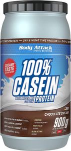Body Attack 100% Casein Protein - 900 g Dose Chocolate Cream
