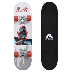 Apollo Kinder Skateboard, | kleines Komplett Board mit ABEC 3 Kugellagern und Aluminium Achsen  | Coole Designs für Kinder | Cruiser Boards für Mädchen und Jungs | Kinder Skateboard ab 3 Jahre  - "Ninja" 61cm