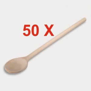50 Stück = Kochlöffel, runde Form aus Holz 30 cm