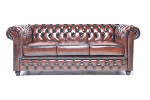 Chesterfield Sofa Original Leder   1 + 2 + 3 Sitzer  Antik Braun
