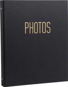 Exacompta Fotoalbum Ringmechanik 60 schwarze Seiten 32x26x4 cm Schwarz 17601E