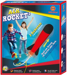 Paul Günther 1556 - Raketen-Spiel Air Rocket² mit Startpumpe und 3 Raketen aus Schaumstoff, für Kinder ab 4 Jahren, toller Spaß am Strand, im Garten oder Park