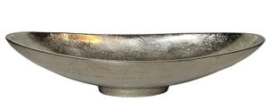 Dekoschale Metall silber Schale Metallschale oval Deko Tischdeko Länge 34 cm