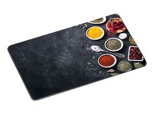 Kesper Glas Schneideplatte schwarz Motiv Spices 38 x 28.5 x 0.7cm