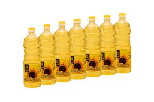 Sonnenblumenöl BEKOSOLE, 7 x 1L PET Flasche, ein raffiniertes Pflanzenöl für kalte und warme Küche