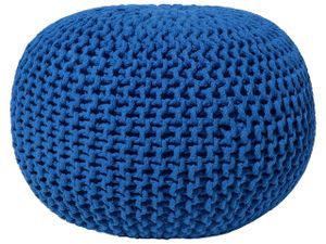 BELIANI Pouf Blau 100% Baumwolle Rund ⌀ 50 cm Elegant Modern