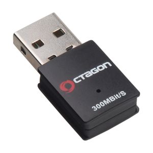 Octagon WL088 Optima WLAN Stick (300 Mbit/s, 2.4 GHz WiFi, USB 2.0 Adapter, schwarz)