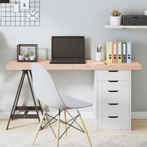 Tischplatte 140x60x6 cm Massivholz Eiche Unbehandelt