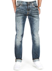 Nudie Slim Fit Jeans - Grim Tim - Used Black Coated, Größe:W33, Schrittlänge:L34