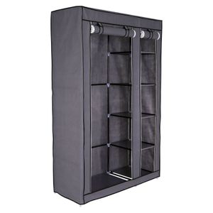 dibea Stoffschrank 175x110x45 cm (Kleiderschrank, Faltschrank), grau