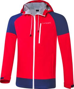BLACK CREVICE - Herren 3 Lagen Hardshell Jacke I Regenjacke | Rot/Blau | Größe: M