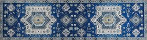 BELIANI Dywan chodnik niebiesko-beżowyi 80 x 300 cm geometryczny wzór antypoślizgowy spód nowoczesny do przedpokoju korytarza