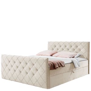 Mirjan24 Boxspringbett Malaga, Moderne Doppelbett mit zwei Bettkästen, Schlafzimmer (Amor Velvet 4304, Größe: 200x200 cm)
