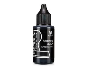 Stempelfarbe für Stempelkissen und Selbstfärber ohne Öl, schwarz 30ml