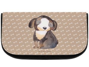Mr. & Mrs. Panda Kosmetiktasche Hund Entspannen - Hundeglück - Geschenk, Make-Up Tasche, Kosmetikbeutel, Hundemama, schwarzer Hund, Vierbeiner, Kulturbeutel, Hunderasse