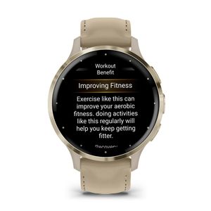 Garmin Garmin Herren Smartwatch Venu 3S mit Lederband Beige 010-02785-55