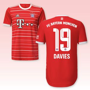 FC Bayern München Heimtrikot Kinder Saison 2022/23, Größe:176, Spielername:19 Davies
