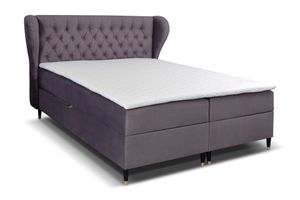 MOB, Manželská posteľ Boxspring 160 cm - Ortun (fialová)