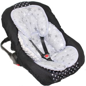 Sitzverkleinerer MINKY Einlage Baby Kind für Auto Kindersitz Babyschale Einsatz 31. Star Dunkel + Grau