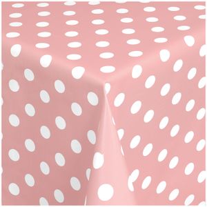 TEXMAXX Wachstuch Tischdecke Wachstischdecke Wachstuchtischdecke abwaschbar ( 150-11 ) - 200 x 140 cm - PVC Tischdecke abwischbar, Punkte Muster in Rosa