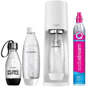 SodaStream Wassersprudler Terra Vorteilspack inkl. 3 Flaschen und Quick Connect Zylinder, Weiß