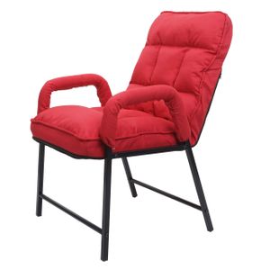 Esszimmerstuhl HWC-K40, Stuhl Polsterstuhl, 160kg belastbar Rückenlehne verstellbar Metall  Stoff/Textil rot
