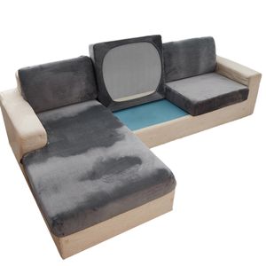 1 Set Sofa Deckel Weiche Elastizität Plüsch Anti-Fade Couch Protector für Zuhause-Hellgrau 1