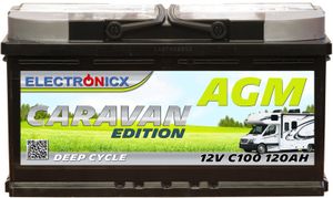 Electronicx Caravan Edition Batterie AGM 120 AH 12V Wohnmobil Boot Versorgung