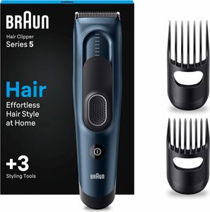 Braun HC5350 Maszynka do strzyżenia włosów 17 ustawień Torba do przechowywania z możliwością prania, niebieska