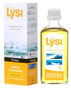 Lysi Isländischer Lebertran mit Zitronengeschmack 240ml Omega-3, Vitamin A, E&D