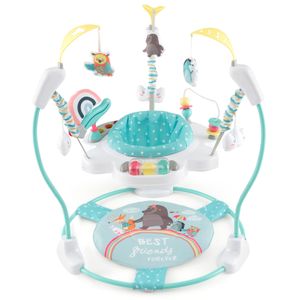 COSTWAY Jumperoo Baby Sky, Lauflernhilfe mit verstellbaren Höhen, Spielzeuge & Spieluhr, 360° drehbarer Sitz, für Baby ab 6 Monaten