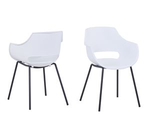 SIT Möbel Stuhl 2er-Set | Sitzschale Kunststoff weiß | Gestell Metall schwarz | B 51 x T 57,5 x H 85 cm | 02459-10 | Serie SIT&CHAIRS