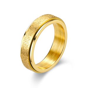 INF Anti-Stress-Ring aus glattem Edelstahl Gold