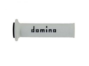 DOMINO Griffgummi "A010", Typ: Road, geschlossen, SB-verpackt, Paar, Ø 22/25mm, 120/125mm lang, weiß / schwarz