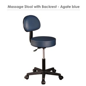 Master Massage Backrest Höhenverstellbarer Rollhocker Drehhocker für Praxis Klinik mit Rückenlehne-Königsblau
