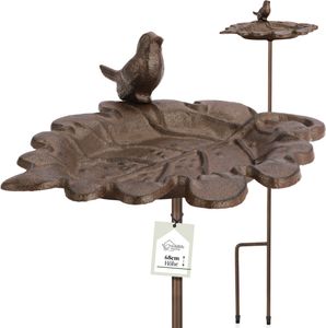 WILDLIFE HOME Vogeltränke stehend auf Stab mit Erdspieß I in Blattform Vogeltränke Garten, Balkon I Vogelbad frostsicher aus Gusseisen, Wassertränke für Vögel, Wildvögel WILDLIFE HOME Vogeltränke stehend auf Stab mit Erdspieß I in Blattform Vogeltränke Garten, Balkon I Vogelbad frostsicher aus Gusseisen, Wassertränke für Vögel, Wildvögel