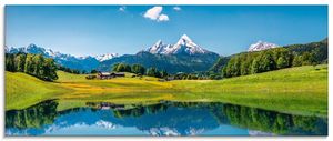 ARTland Glasbild Landschaft in den Alpen Größe: 125x50 cm