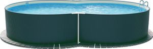 Stahlwandpool achtform 470x300x120 cm, Stahl 0,4 mm anthrazit, Folie 0,4 mm sand, Einhängebiese
