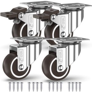 GBL Möbelrollen Schwerlast mit 2 Bremsen + Schrauben - 50mm 200KG - 4 Lenkrollen mit Möbel Bremse - keine Spuren & Leise - Schwerlastrollen Transportrollen Rollen für Palettenmöbel GBL Möbelrollen Schwerlast mit 2 Bremsen + Schrauben - 50mm 200KG - 4 Lenkrollen mit Möbel Bremse - keine Spuren & Leise - Schwerlastrollen Transportrollen Rollen für Palettenmöbel