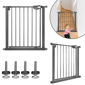 NAIZY Automaticky sa zatvárajúce bezpečnostné dvere Schodiskové brány s nadstavcom, bezpečnostná brána, detská brána Schodiskové brány, bez vŕtania, 75-85 cm, čierne