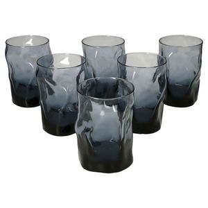 Bormioli Sorgente 6er Set Whiskyglas Nebelblau 300 ml Glas Designer-Tumbler Spirituosen Cocktails