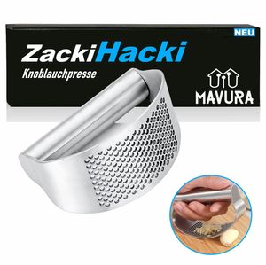 MAVURA ZACKI HACKI Premium Knoblauchpresse Edelstahl Knoblauchschneider Schäler