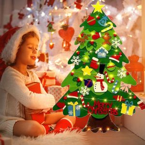 Filz Weihnachtsbaum,DIY LED Weihnachtsbaum 100cm DIY Weihnachten Set für Kinder Weihnachten Geschenk