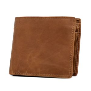 Mofut Brieftasche Leder Geldbörse Herren mit RFID Schutz, Portemonnaie Groß mit Münzfach,10 Fächer, Braun