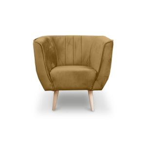 BETTSO Sessel mit Nähten im skandinavischen Stil PIK 1 MON48 Senfgelb Honig-Sofa Honig Gelb