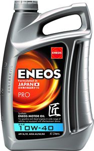 ENEOS Motorový olej 10W40 "PRO" 4L - Motorový olej do auta - syntetický motorový olej s organickými prísadami - nižšia spotreba paliva - ochrana motora