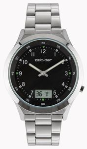 Zeit-Bar Funk-Armbanduhr Herren, mit Datums- und Sekundenanzeige