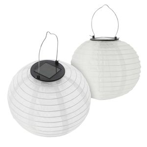 LED solárny lampáš - sada 2 ks / Ø 30 cm - svietiace lampáše z nylonu (veľké / sada 2 ks)